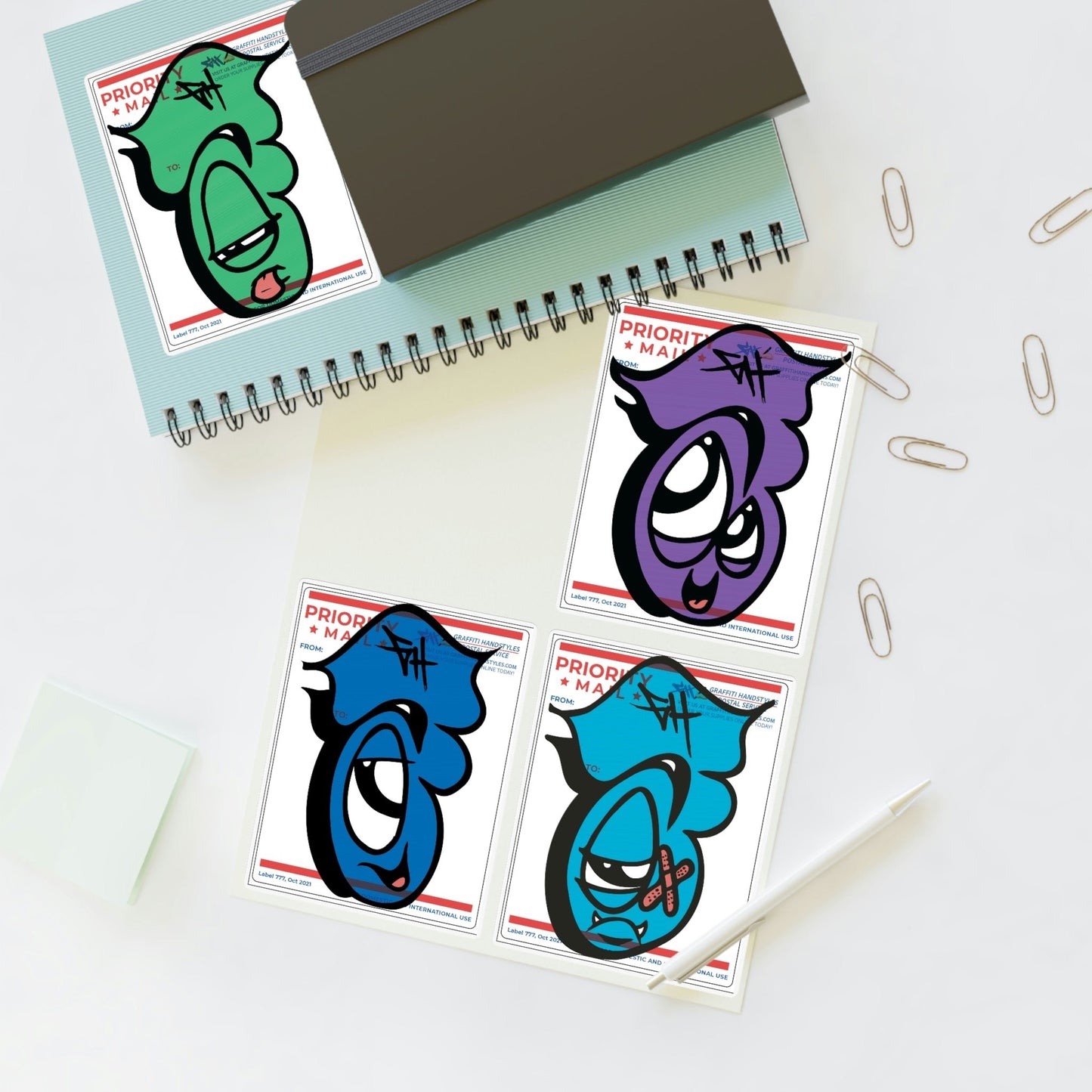 GH Priority Mail with A Bombs Sticker Sheet