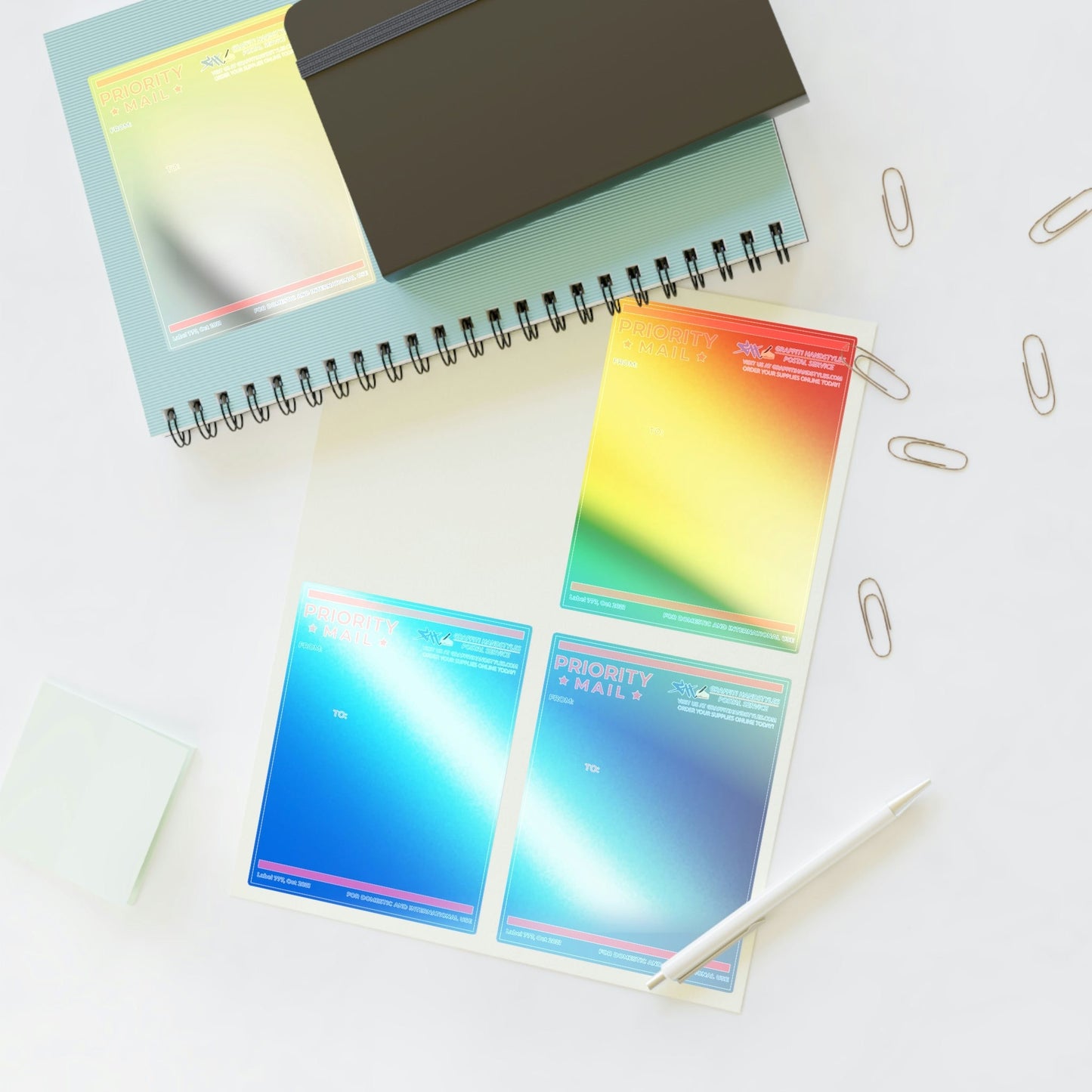 GH Priority Mail Sticker Sheets, 4 Stickers